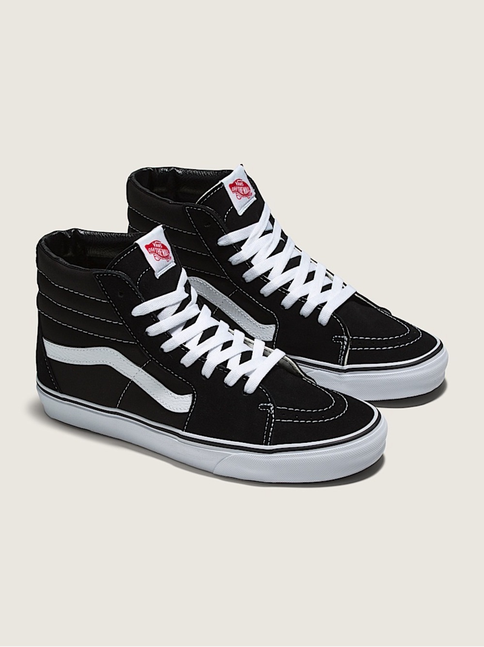 Vans Black and White High-Top Skate Sneakers